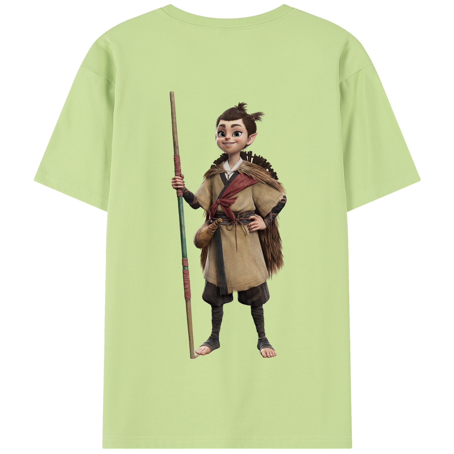 （画像用） Ne Zha 2 ナタ 魔童の大暴れ 綿100％半袖Tシャツ（背面プリント）
